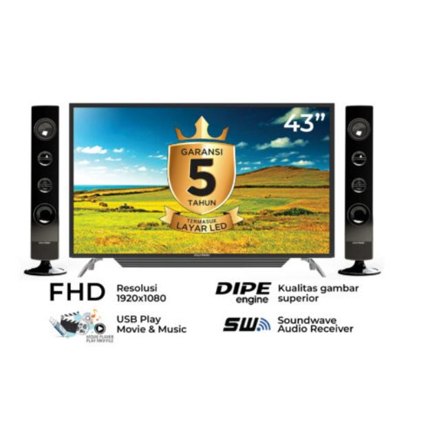 TV Polytron PLD 43TV1556 Digital TV Cinemax 43 Inch