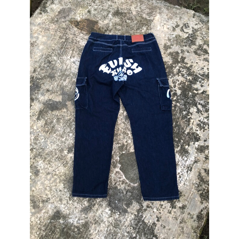 EVISU CARGO KURO KAMON EMBROIDERED