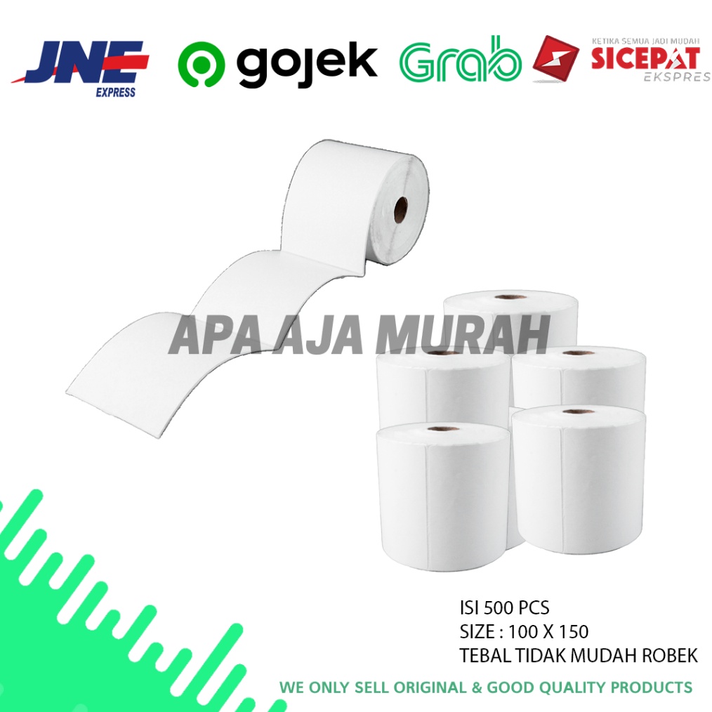 

LABEL STICKER THERMAL 1 X 15 BARCODE 1X15 UKURAN A6 5 pcs gas