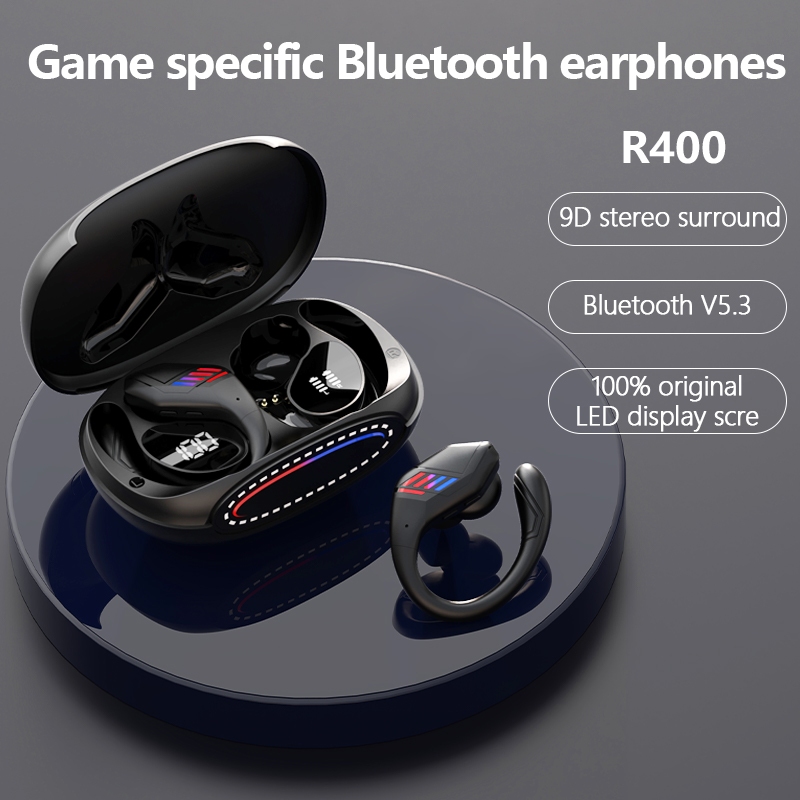 TWS R400 Earphone Bluetooth Gaming Full Bass Wireless Headset Bluetooth low-latency Earbuds HIFI Hea