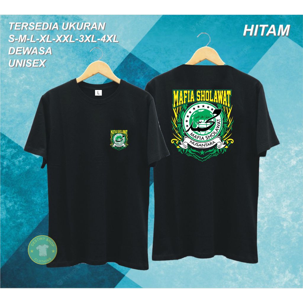 KAOS SANTRI MAFIA SHOLAWAT LOGO Pakain Pria Atasan T-shirt Kaos Gambar dan Kata Lucu Unisex