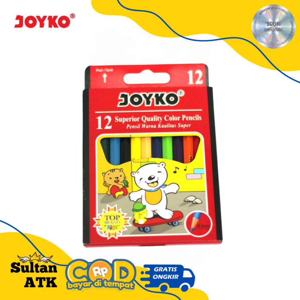 

PENSIL WARNA PENDEK / COLOR PENCIL JOYKO CP-S12 MINI