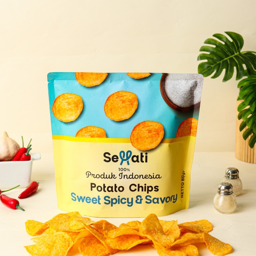 

SEHATI POTATO CHIPS SWEET SPICY & SAVORY 80GR | CEMILAN ENAK