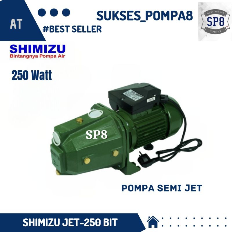 Pompa Air Shimizu JET-250 BIT Non Otomatis / Pompa Air Semi Jet