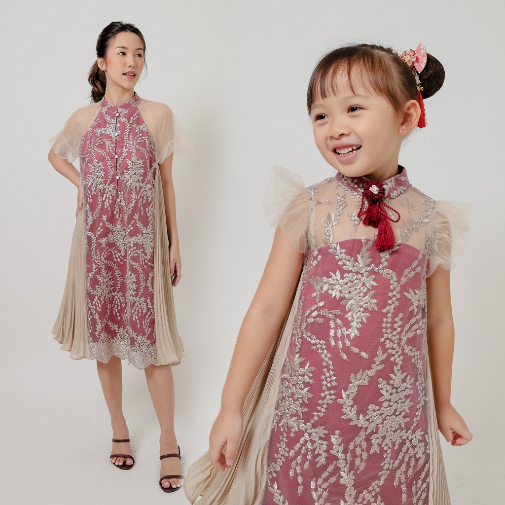 ZIEL KIDS - Shua Dress ( MOTIF A ) | CNY | Dress Premium | Couple Mom & Girl