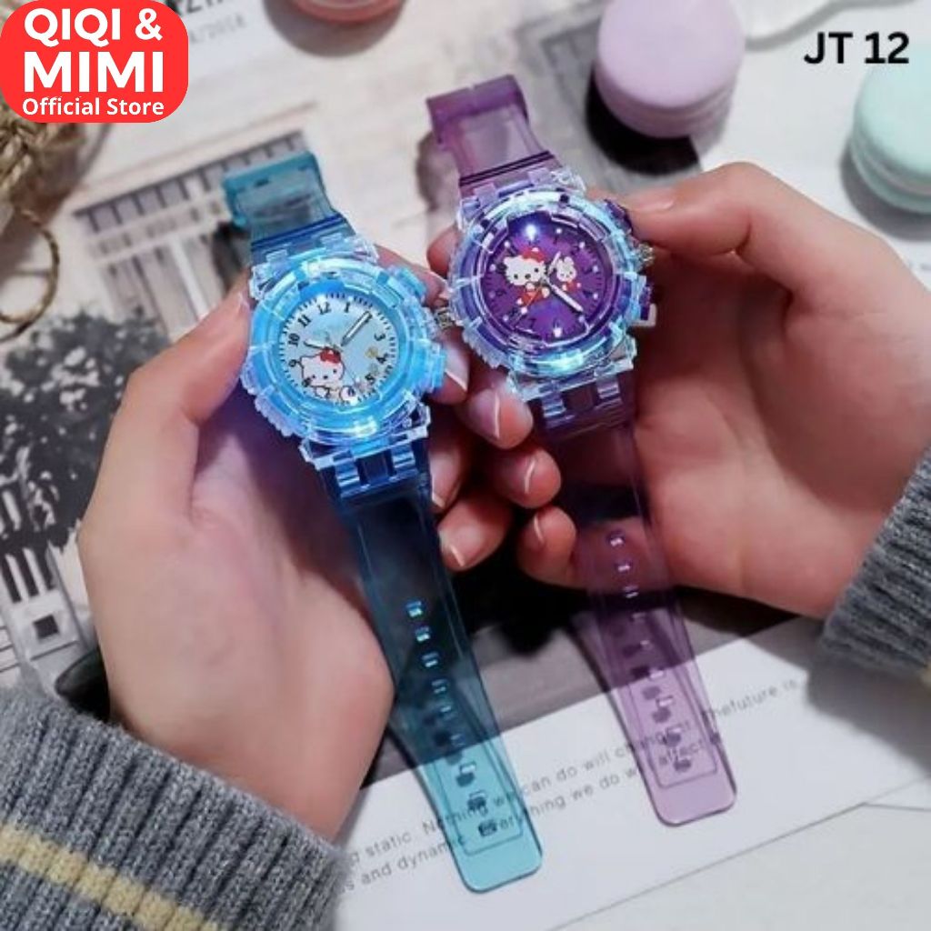 Jam Tangan Anak LED  Cute Hello Kitty Girls Fashion Kids Watch