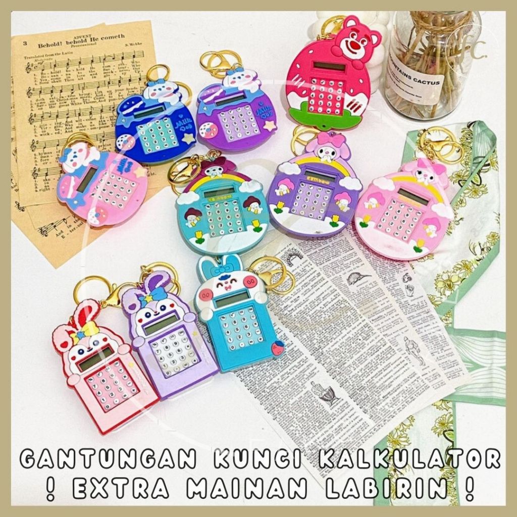 

Gantungan Kunci Kalkulator Kecil Saku Portable + Mainan Labirin Maze Toy Game Kartun Lotso Sanrio My Melody Duffy Puppy Bunny Kelinci Animal Travel Size Calculator Stationary Keychain ATK Alat Tulis Anak Sekolah Kantor Souvenir Harga Grosir Ready COD