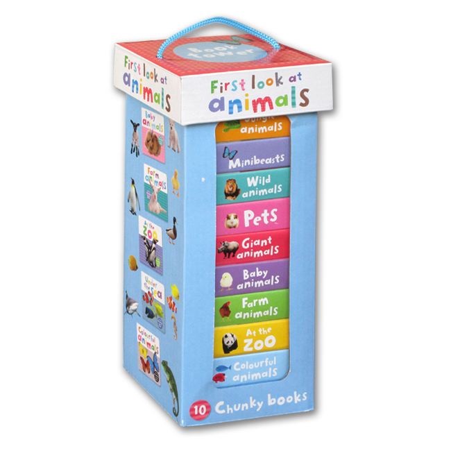 Buku bayi - First Look at Animals Book Tower With 10 Chunky Books