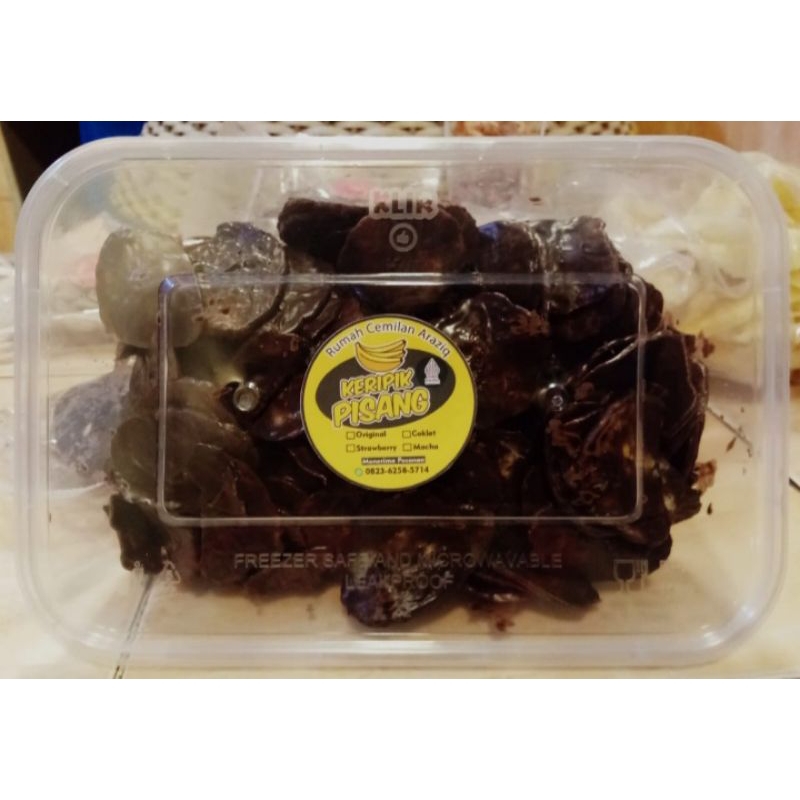 kripik pisang coklat lumer