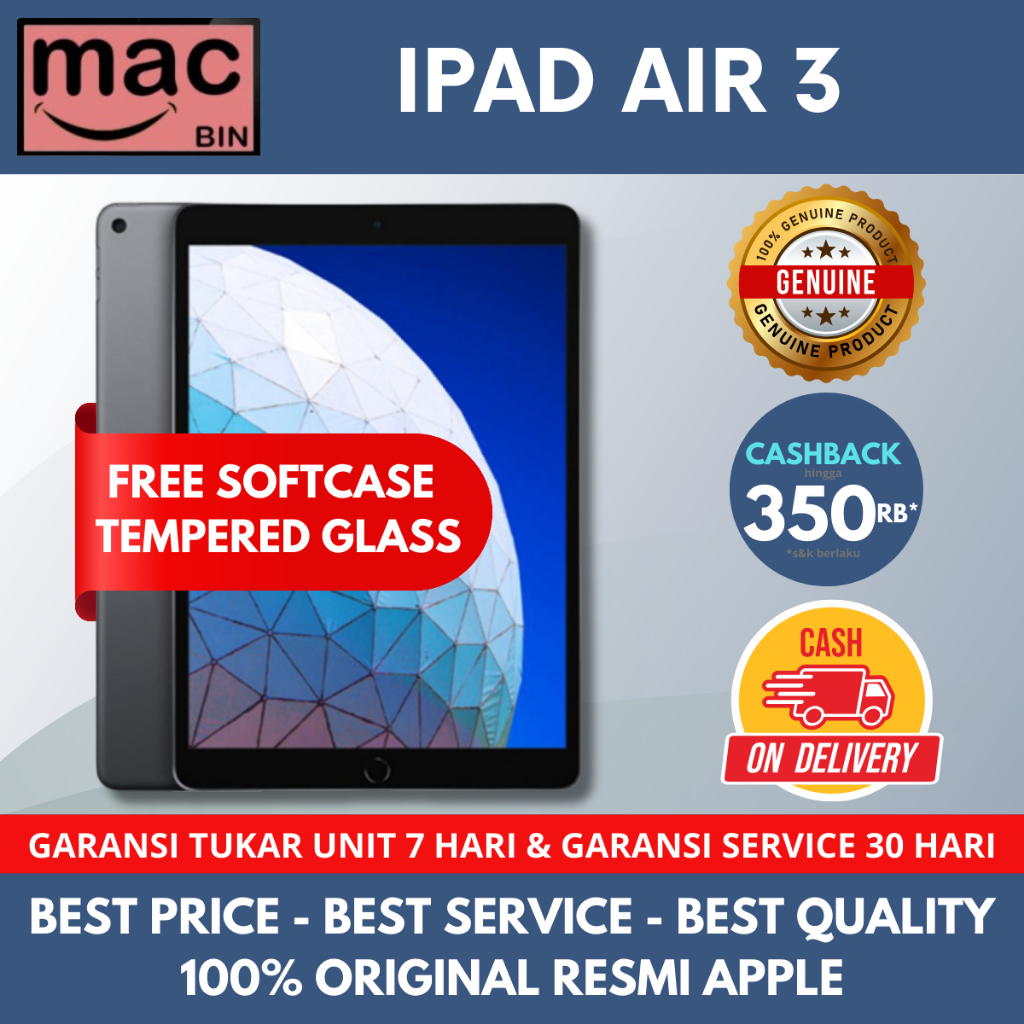 iPad Air 3 &amp; 2 Wifi Cellular 256GB 128GB 64GB 32GB 16GB Second ORI