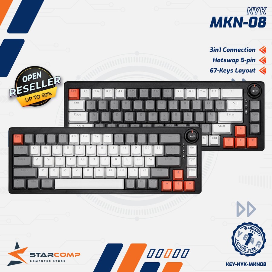 Keyboard Mechanical Hotswap NYK Nemesis DAEMON MKN-08 - NYK MKN08