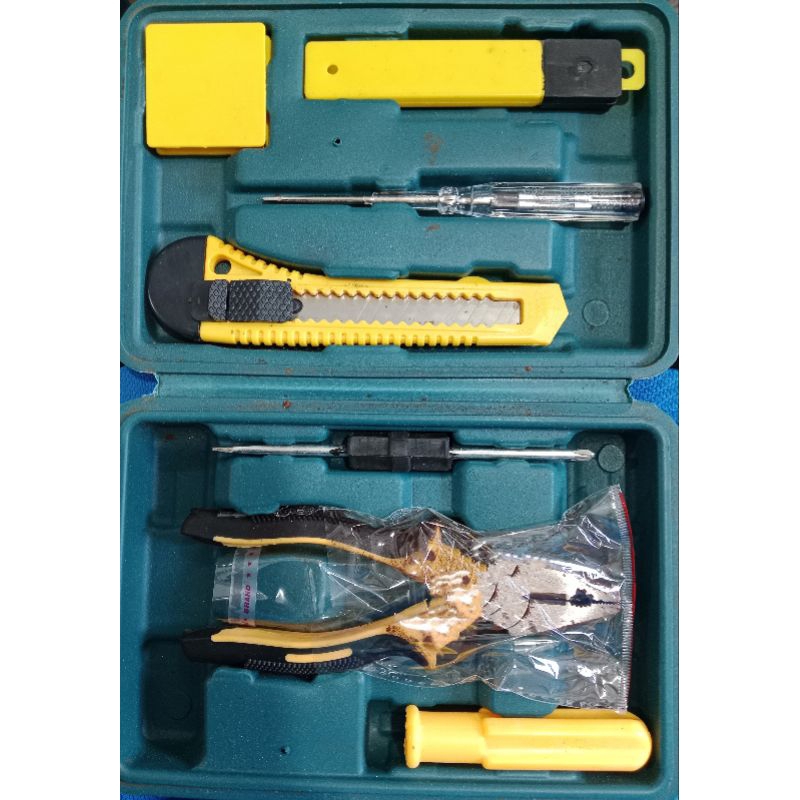 Set Peralatan Tukang 6in1 / Perkakas Rumah Tools Box
