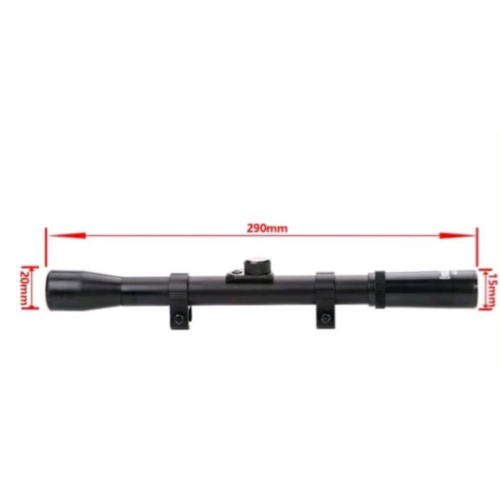 TELESKOP RIFLE SCOPE 4X20 ALUMINIUM ANTI GETAR MURAH