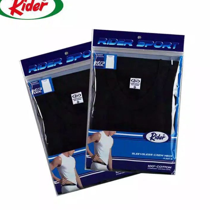 Grosir Singlet Rider Sport R 227 B Sleeveless Crew Neck HITAM