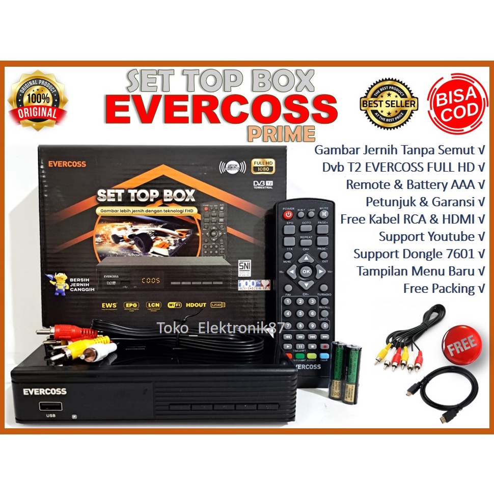 Bisa COD Set Top Box Evercoss FULL HD Stb Evercoss Digital Tv Evercoss Setopbox Evercoss