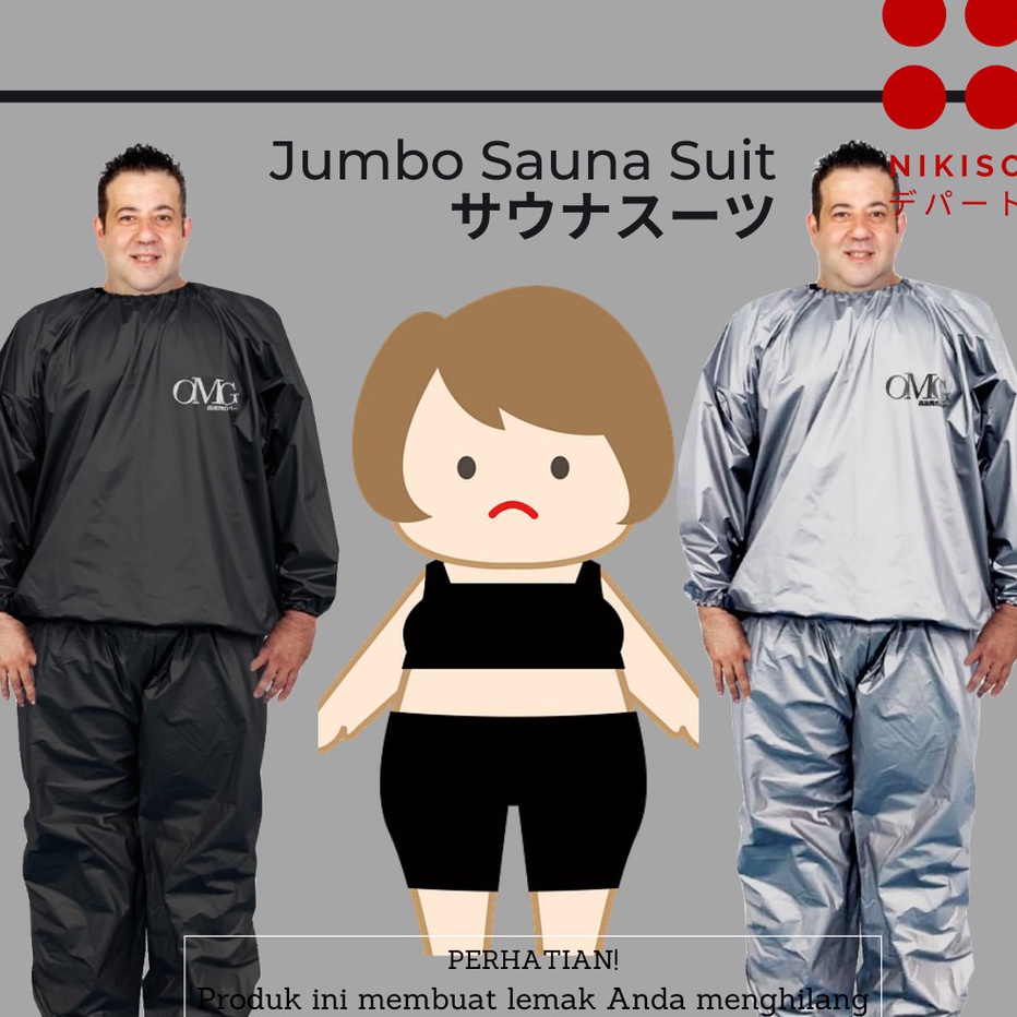 Best Product Jaket Sauna Olahraga Sauna Suit Jumbo Baju Sauna Pembakar Lemak Jumbo Jas Mantel Olahra