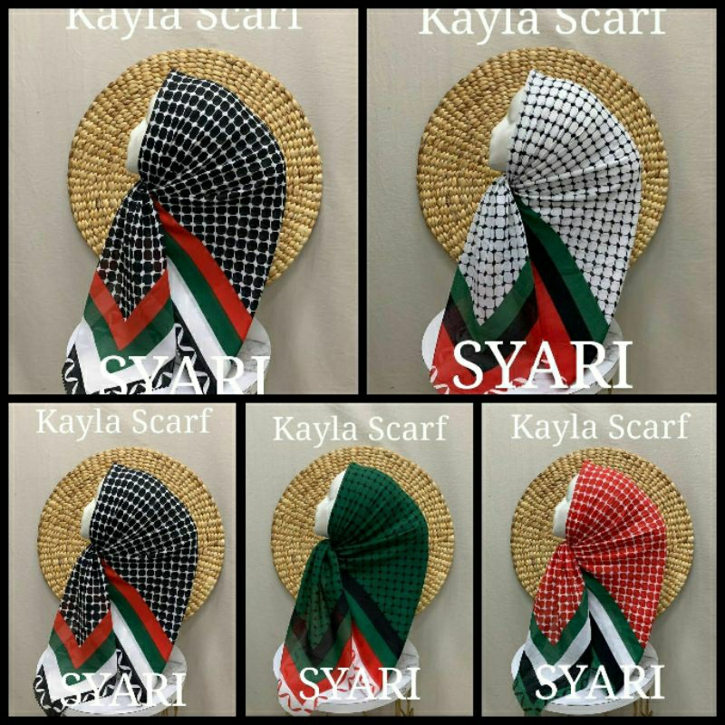 JILBAB VOAL SEGIEMPAT SYARI MOTIF CHANEL BURBERRY JUMBO DEENAY ADEEVHA PALESTINE PALESTINA