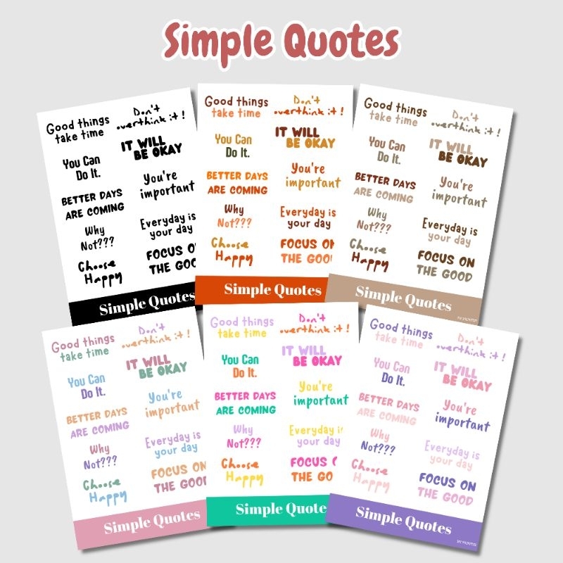 

[1 lbr] Simple Quotes Sticker Sheet