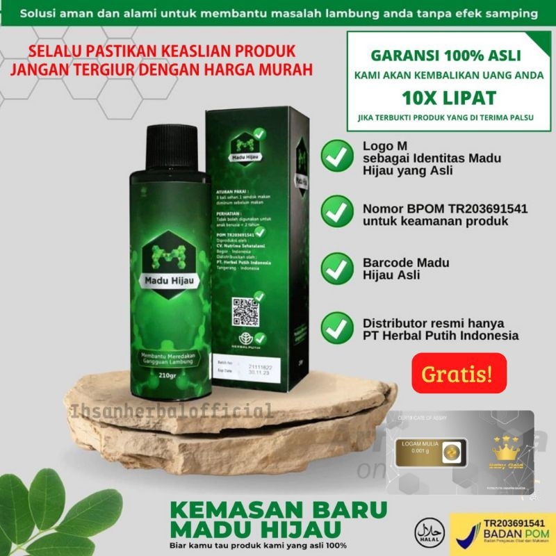 MADU HIJAU Original Logo M Atasi Sakit Maag Asam Lambung Gerd Mual Kembung