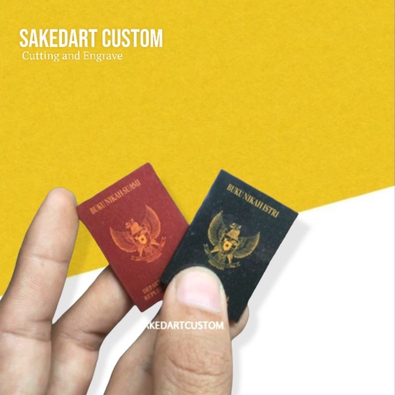 SEPASANG BUKU NIKAH REPLIKA / MINIATUR BUKU NIKAH / DEKORASI MAHAR / BUKU NIKAH MINI / BUKU NIKAH HI