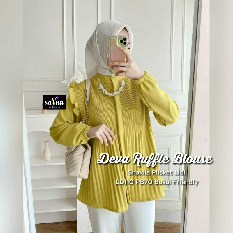BAJU ATASAN WANITA DEVA RUFFLE BLOUSE / GROSIR BUSANA SURABAYA