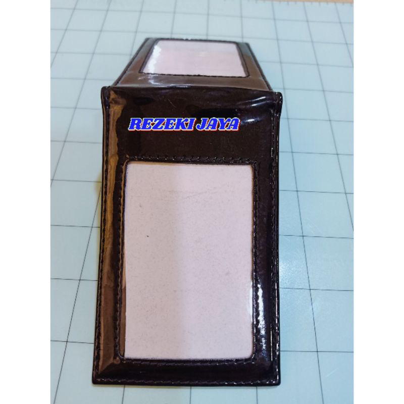 

ID Card saku Kulit Magnet Dompet Kartu Name Tag saku Hitam Kilap Glossy PREMIUM