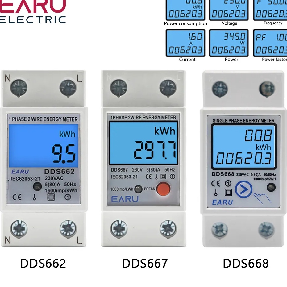 Rmw KWH Meter Digital 1 Phase Penghemat Listrik Pengukur Pemakaian Listrik