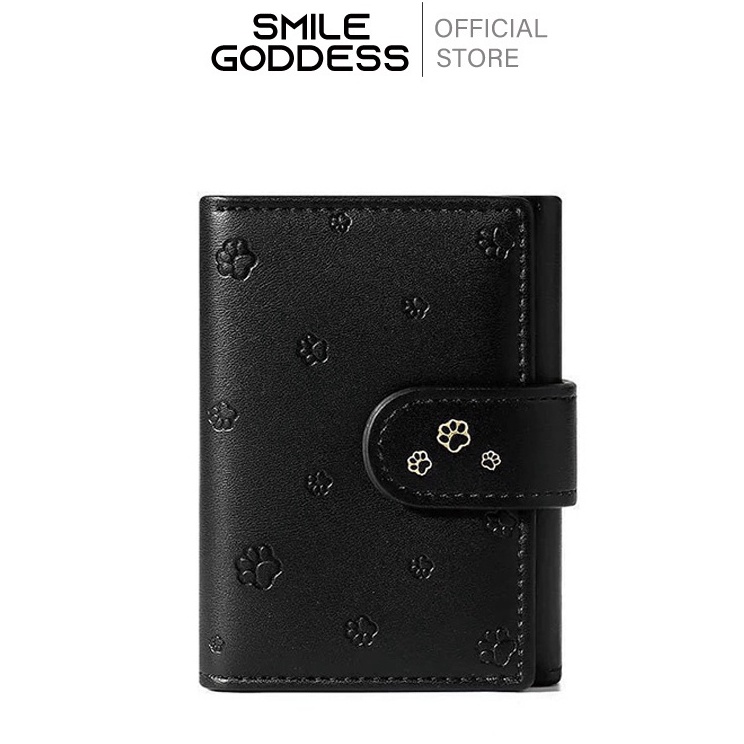 Smile Goddess Dompet Wanita Baru Bergaya Pemegang Kartu Dompet Lipat Warna Solid D241