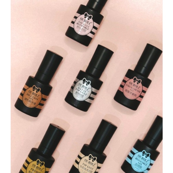 Spesial Lebaran Ouboli Gel Polish 2ml  Kutek Gel Ouboli Base Coat  Top Coat  Reinforce  Reinforce To