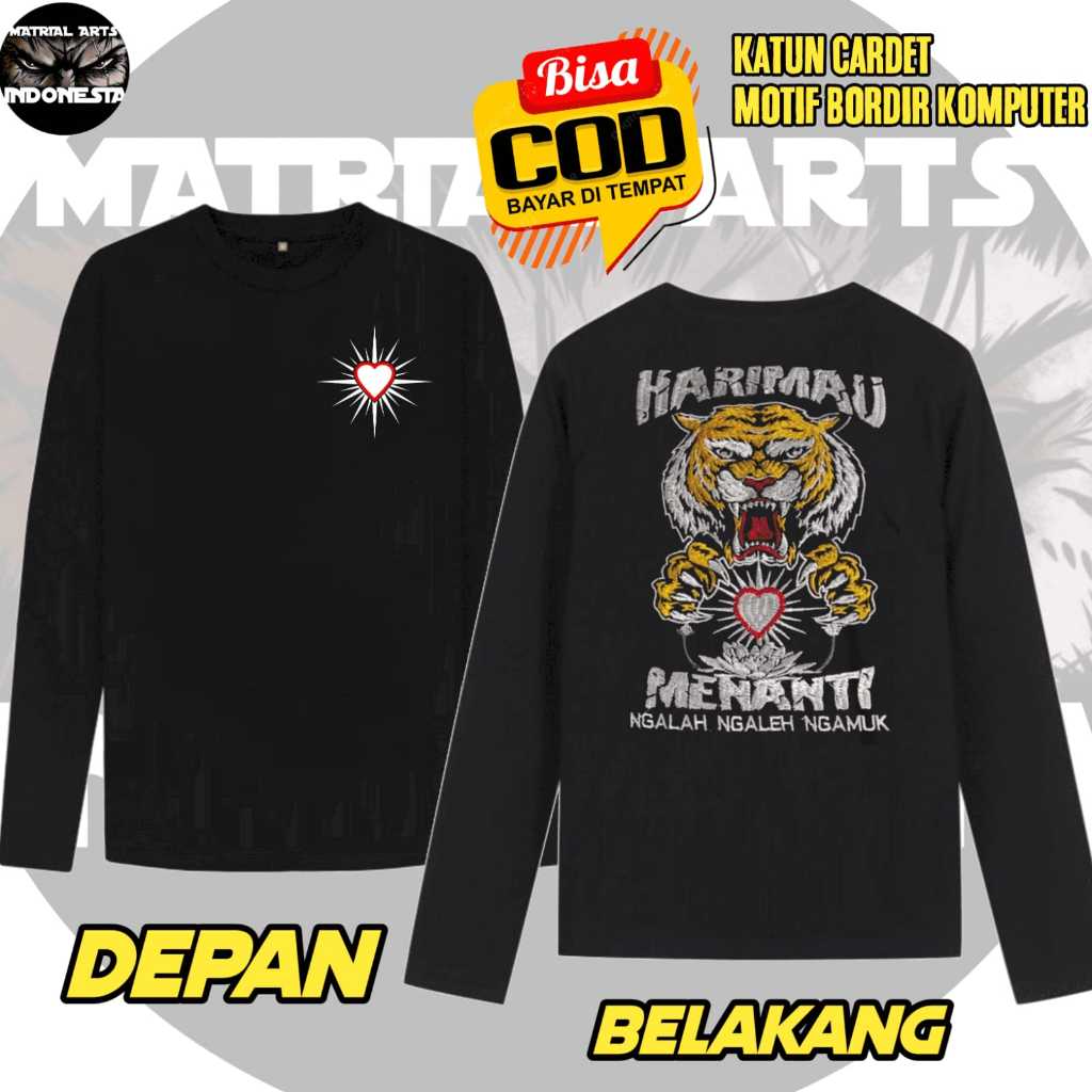 kaos psht - kaos psht lengan panjang - kaos psht harimau menanti - kaos psht bordir