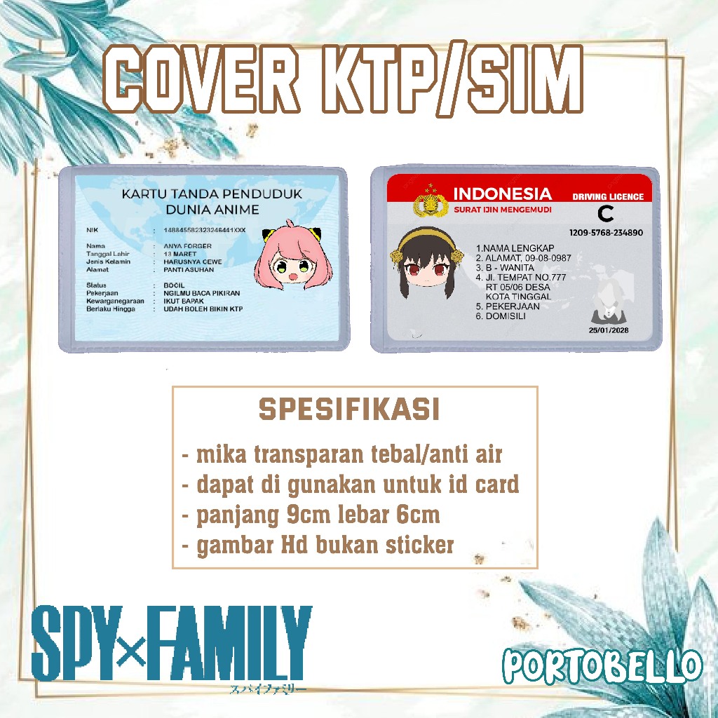 

Cover Pelindung Kartu Identitas KTP SIM Karakter Spyxfamily Anya Yor Loid Boneka