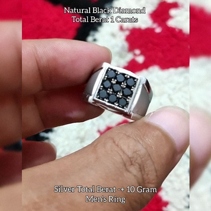 Cincin Full Berlian Hitam Asli Lengkap Dgn Sertifikat Resmi