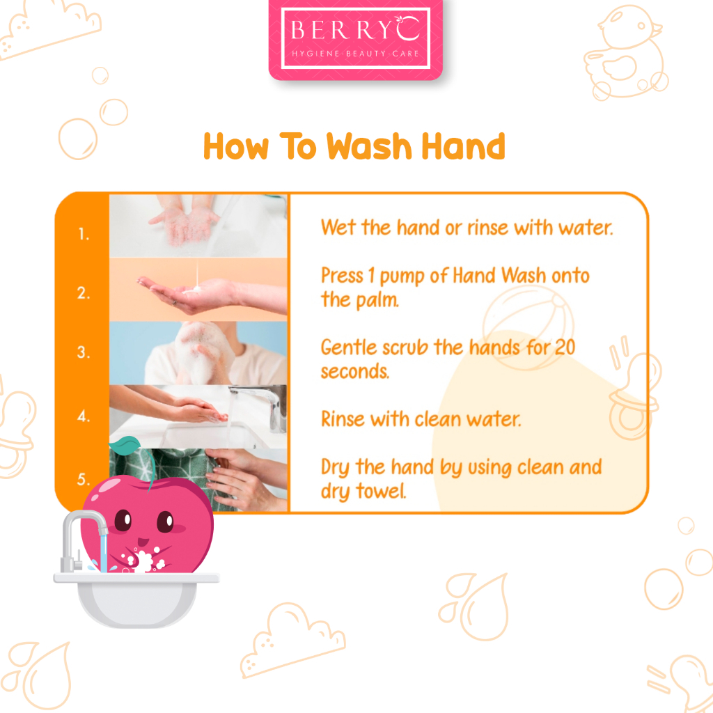 BerryC Skin Soothing Hand Wash 330gr Aman untuk Kulit Sensitif Eczema Sabun Cuci Tangan Lily Vanila eksim sensitive harum refill lembut premium malaysia impor bpom kemenkes aman anak bayi