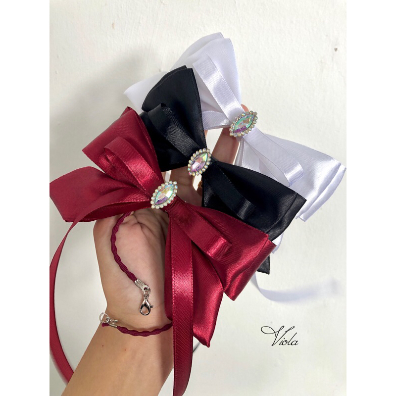 Viola Konektor Pita Satin Yeppeo / Strap Masker Hijab / Konektor Masker Korea