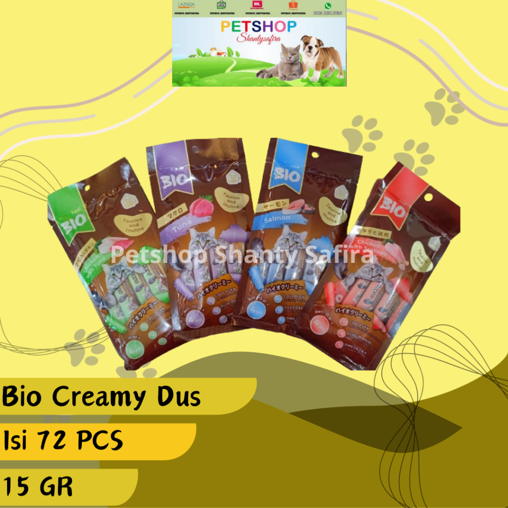 PROMO : BIO CREAMY TREATS 1 DUS ISI 72 PCS Baim Wong setara meo creamy treats SNACK KUCING CREAMY PL