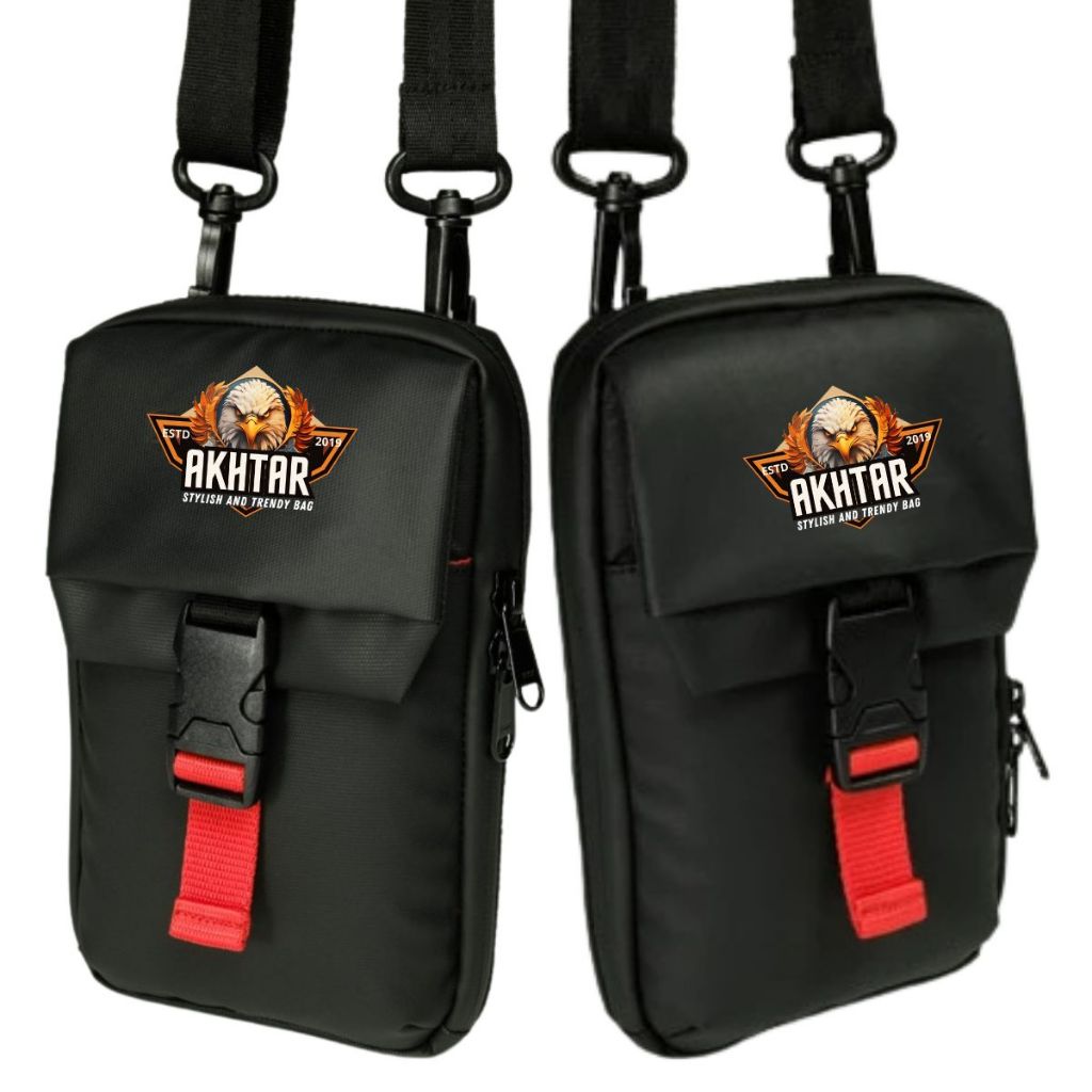Pouch Bag Pria Akhtar Tas Pinggang Kecil HP Cowok Keren Premium