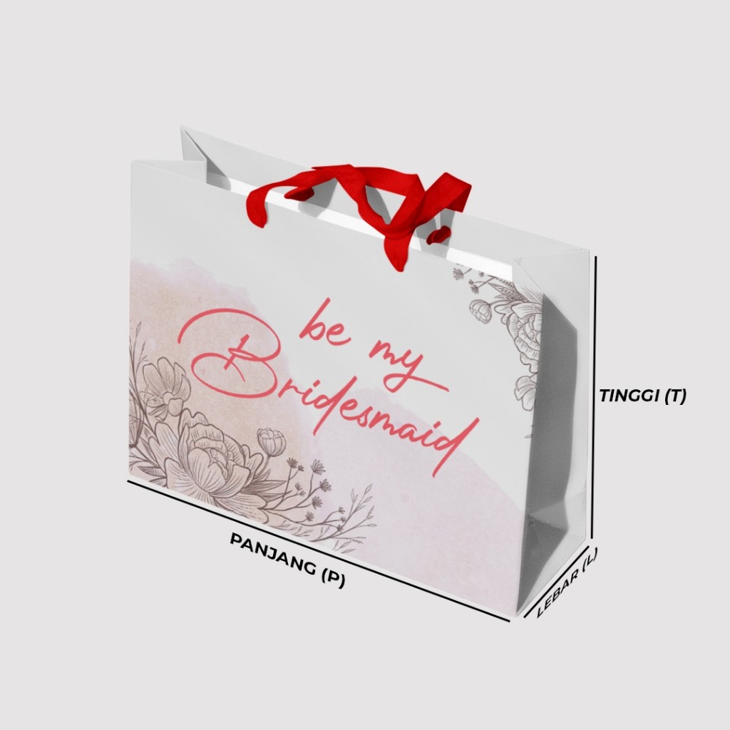 

Paper bag bridesmaid custom / paperbag wedding / custom tas kertas