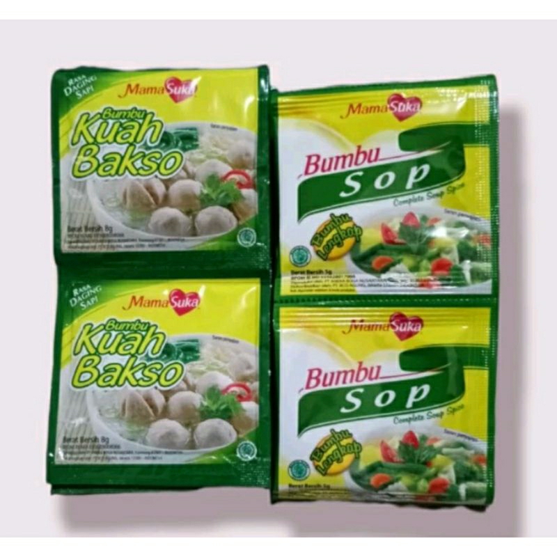 

Bumbu KUAH BAKSO & Bumbu SOP MAMASUKA 1 Renteng 12 Sachet