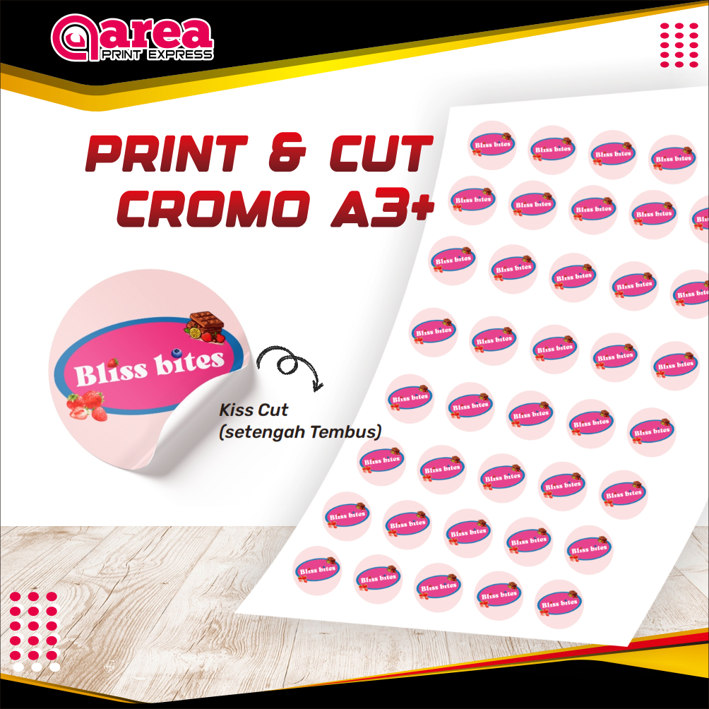 PRINT STICKER | CETAK STICKER CHROMO & Kiss Cut + Laminasi