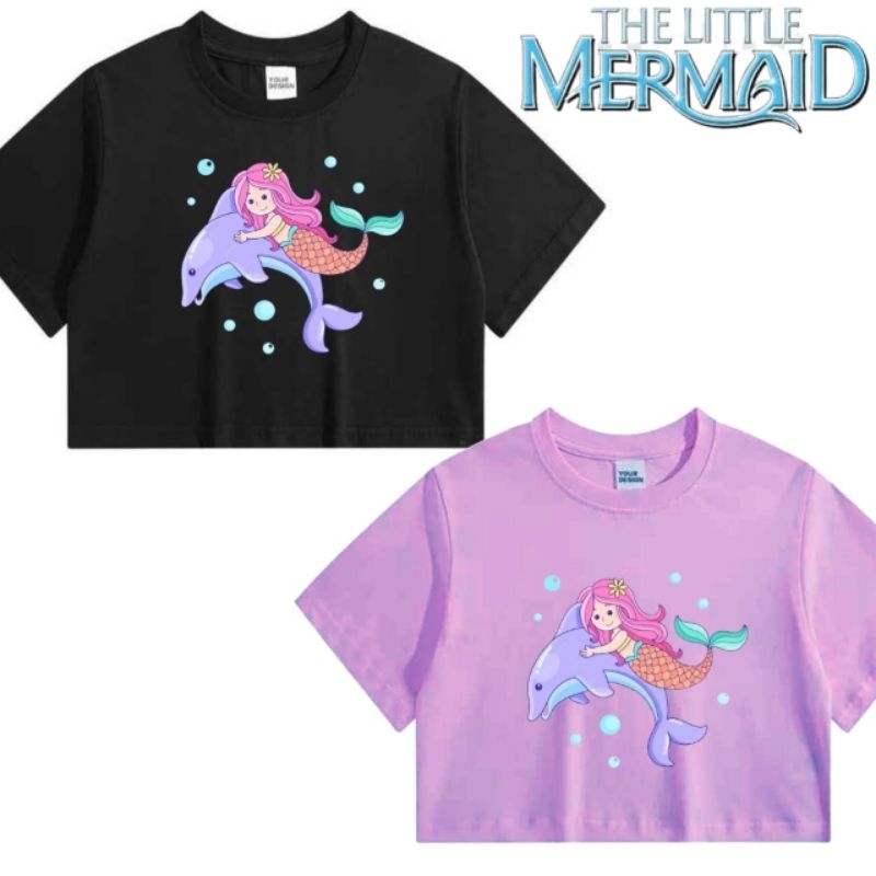 cauapparel kaos crop litle mermaid baju anak perempuan limitid editions korean style