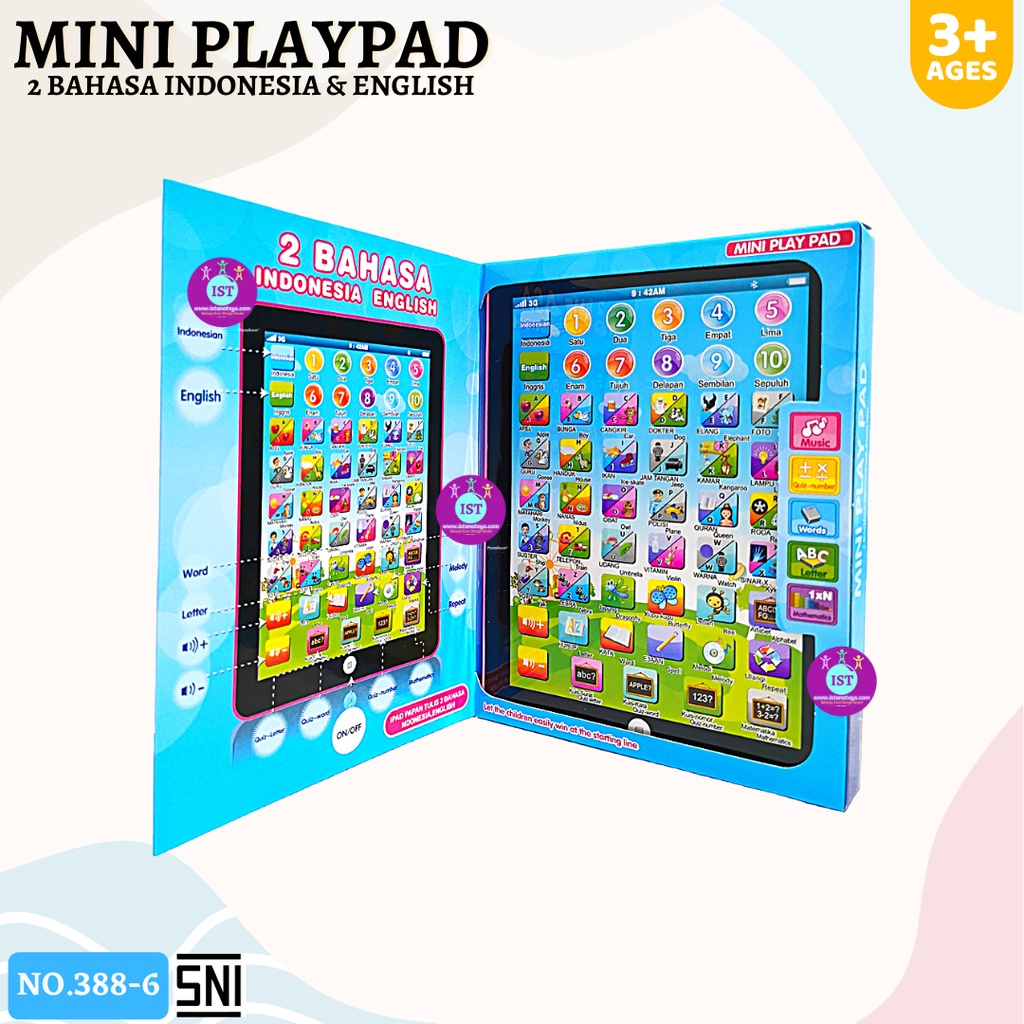 388-6//Mainan Edukasi Anak Ipad Mini Playpad Anak 2 Bahasa Mainan Edukatif Anak Maenan Elektronik