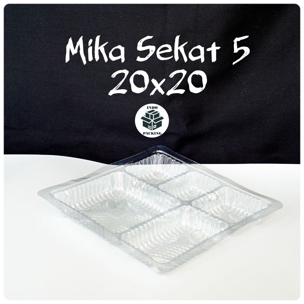 (isi 50) Mika Sekat Samir 20x20 cm / Mika Kotak Nasi / Mika Sekat 5