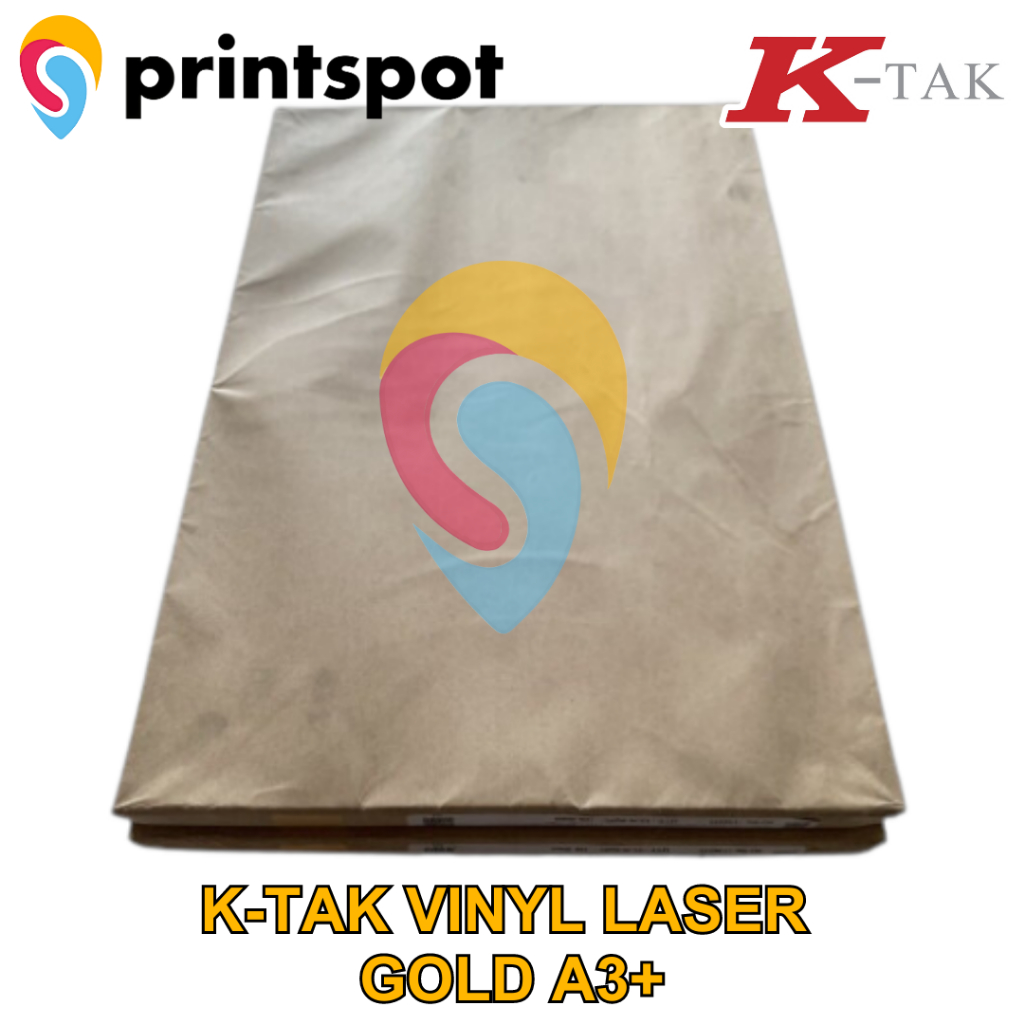 

Ktak Sticker VInyl A3+ Gold Digital Print Laser Toner Stiker Anti Air Label Merk Kemasan 100 Lembar - Pack