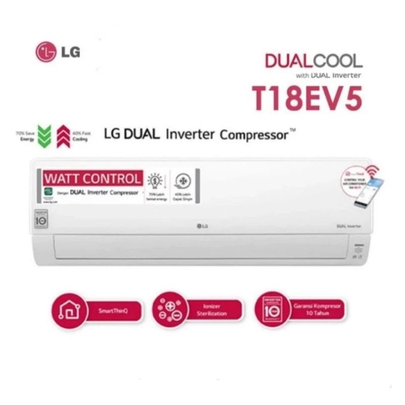 AC LG T18EV5 [2PK] DUALCOOL ECO DUAL INVERTER WATT CONTROL
