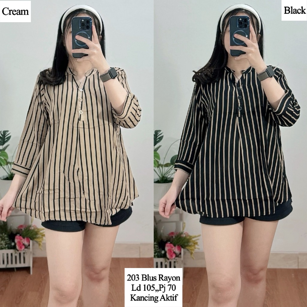 BLOUSE WANITA RAYON PREMIUM / BLUS WANITA LENGAN 3/4
