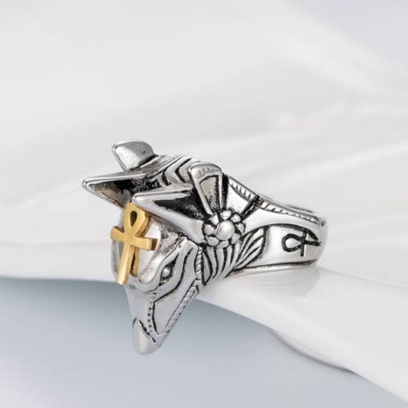 Cincin Anubis Cincin Pria Kepala Serigala