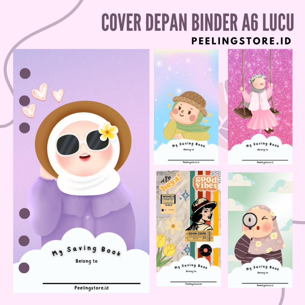 

COVER DEPAN BINDER A6 CUTE AESTHETIC SAVING CHALLENGE EDITION