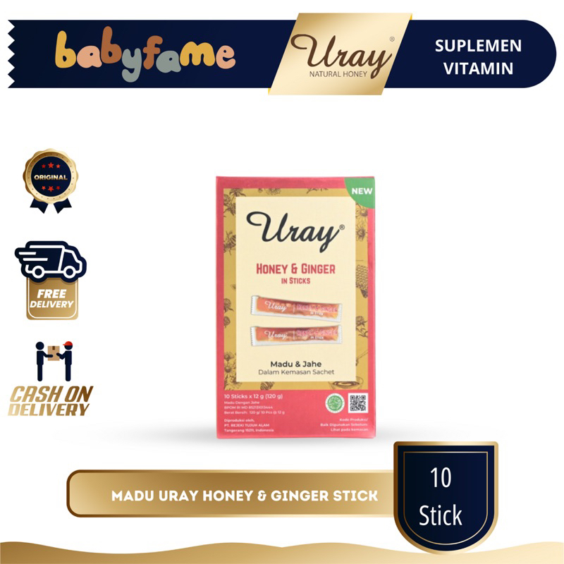 

MADU URAY HONEY & GINGER | 10 STICK | MADU ASLI