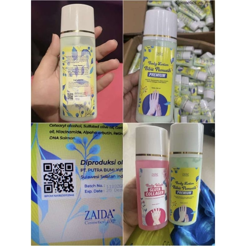 100℅ ORI BPOM Body Lotion Bibit Pemutih Premium & Body Wash Gluta Collagen