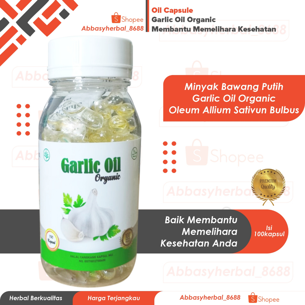 Abbasy Herbal_Kapsul Garlic Oil HSA isi 100 Kapsul